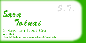 sara tolnai business card